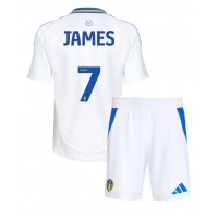 Leeds United Daniel James #7 Hjemmebanesæt Børn 2024-25 Kortærmet (+ Korte bukser)